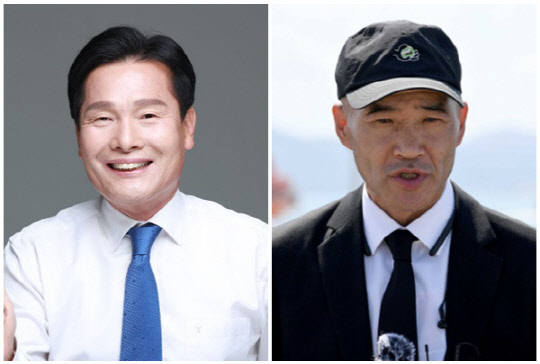 주철현(왼쪽) 더불어민주당 의원과 서해 해수부 공무원 피살사건 형 이래진씨. <주철현 의원실 제공, 연합뉴스>